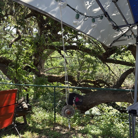 Silver and Brown Necklaceor lanyard with matching brown earrings - Picture 3 of 3
